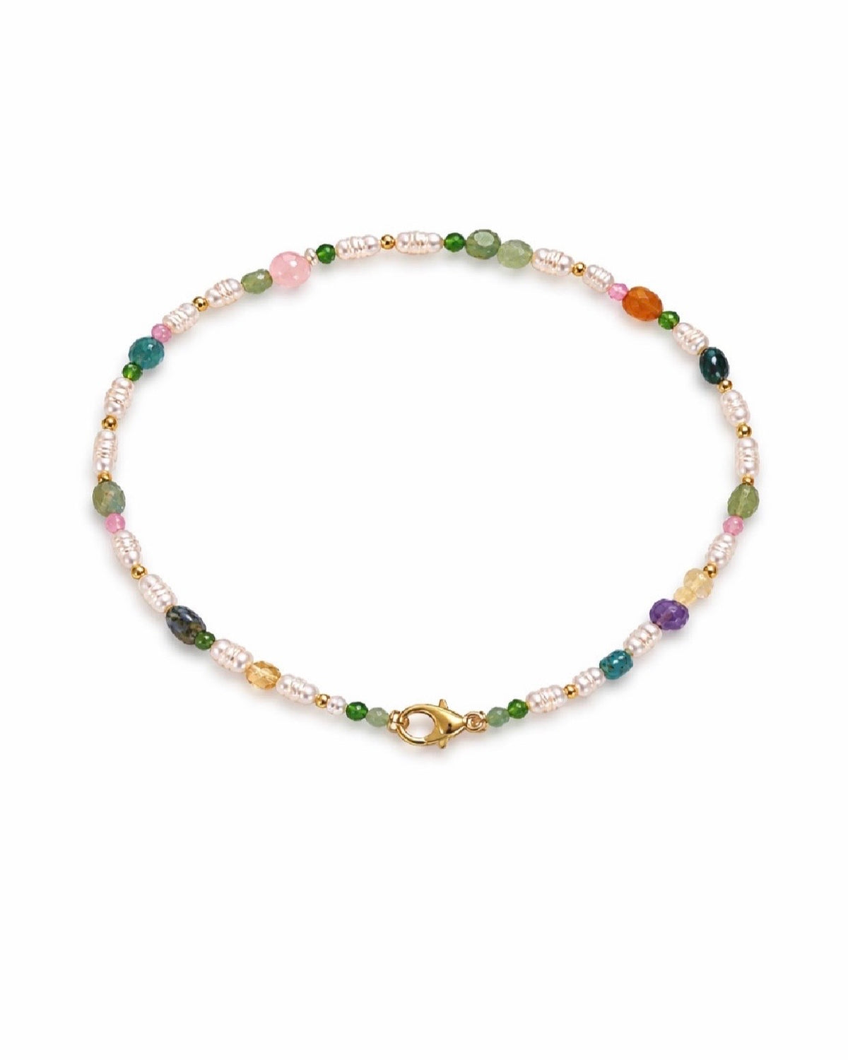 Collana Perle di fiume e Agata naturale Multicolor
