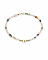 Collana Perle di fiume e Agata naturale Multicolor
