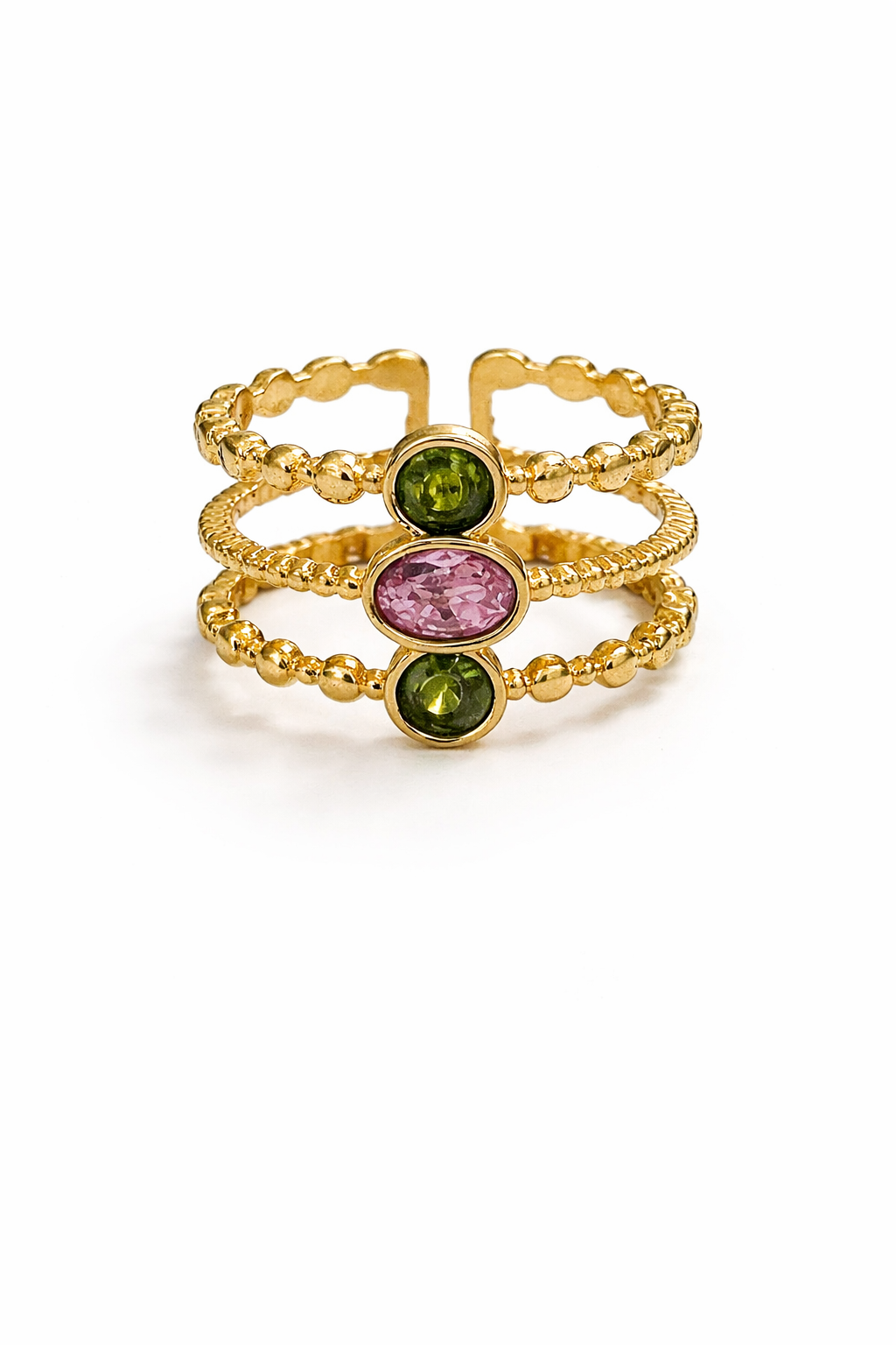 Anello verde rosa